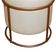 Puff De Ferro Decorativo Redondo Para Sala Argola Ariel Bege bronze Linho