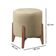 Puff Banqueta Decorativo Redondo Sala Estar Marrocos Suede Bege