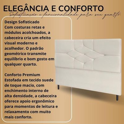 Cabeceira Cama Box Casal 140 Cm Virgínia Suede Marrom