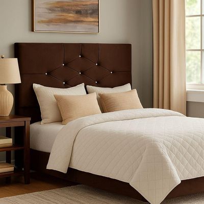 Cabeceira Cama Box Casal 140 Cm Virgínia Suede Marrom