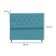 Cabeceira Solteiro Cama Box Estofada 90 Cm Suede Lisboa Azul Turquesa