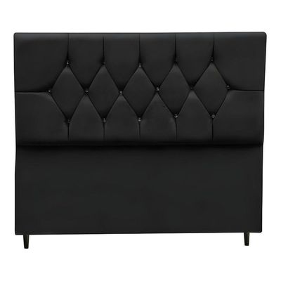 Cabeceira Cama Box Solteiro 90 Cm Geovana Suede Preto