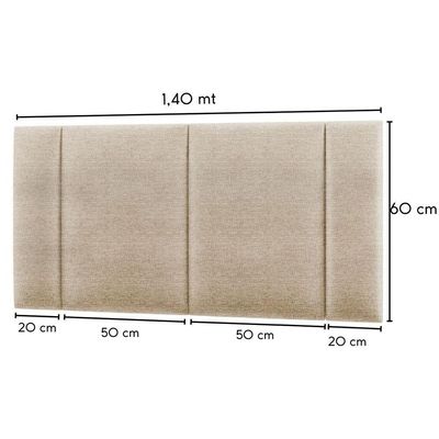 Cabeceira Estofada Iluminação Led Glow Cama Box Casal 140 Cm Linho Bege