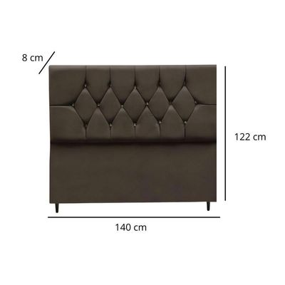 Cabeceira Para Cama Box Estofada Casal 140 Cm Suede Isabela Marrom