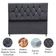 Cabeceira Cama Box Solteiro 90 Cm Geovana Suede Cinza Escuro