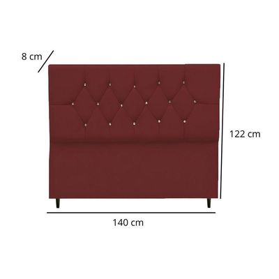 Cabeceira Para Cama Box Estofada Casal 140 Cm Suede Isabela Bordô