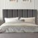 Cabeceira Estofada Cama Solteiro 100 Cm Luana Suede E Frame Cinza