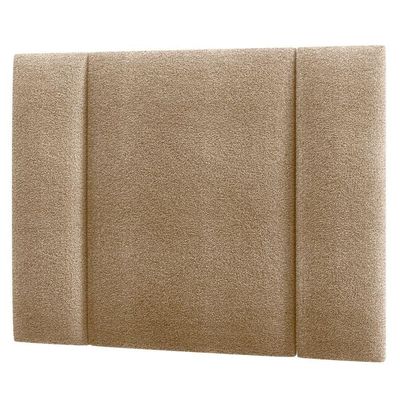 Cabeceira Estofada Cama Box Solteiro Com Led Star 90 Cm Bouclé Bege