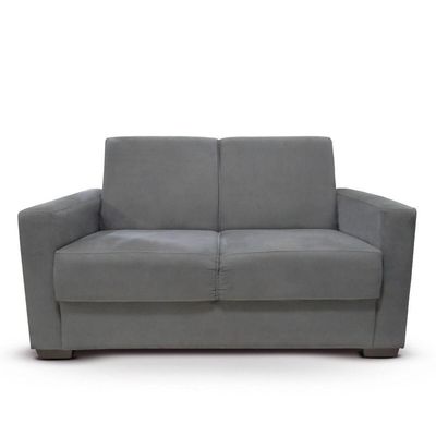 Sofá Estofado 2 Lugares Sala Estar Recepção Mariana Suede Cinza