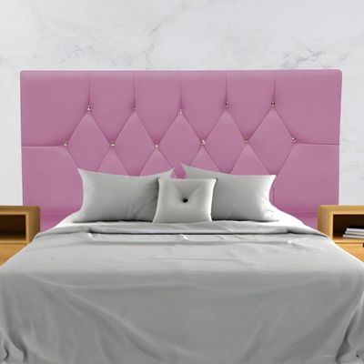 Cabeceira Estofada Cama Box Solteirão 100 Cm Suede Ayla Rosa