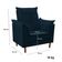 Poltrona De Amamentação Quarto De Bebê Com Puff Melina Suede Azul Marinho