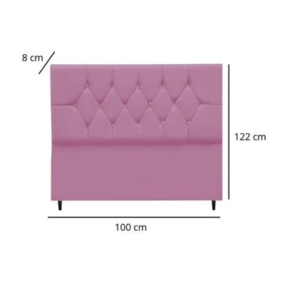 Cabeceira Estofada Cama Box Solteirão 100 Cm Suede Ayla Rosa