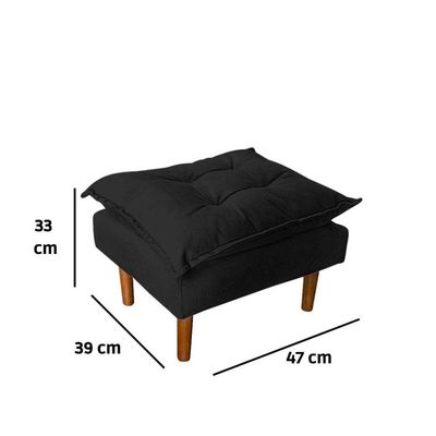 Poltrona Decorativa Sala De Estar Quarto Leitura Azera Suede Preto