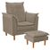 Poltrona Decorativa Sala De Estar Quarto Leitura Azera Suede Bege Escuro