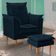 Poltrona Decorativa Sala De Estar Quarto Leitura Azera Suede Azul Marinho