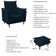 Poltrona Decorativa Sala De Estar Quarto Leitura Azera Suede Azul Marinho