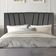Cabeceira Estofada Cama Box Solteiro 100 Cm Louise Suede Cinza