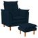 Poltrona Decorativa Sala De Estar Quarto Leitura Azera Suede Azul Marinho
