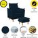 Poltrona Decorativa Sala De Estar Quarto Leitura Azera Suede Azul Marinho