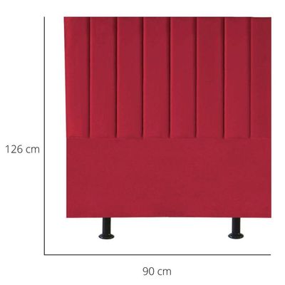 Cabeceira Estofada Cama Solteiro 90 Cm Sophia Carla Suede Vermelho
