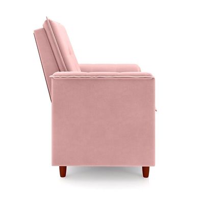 Poltrona Para Sala Confortável Decorativa Londres Suede Rosa