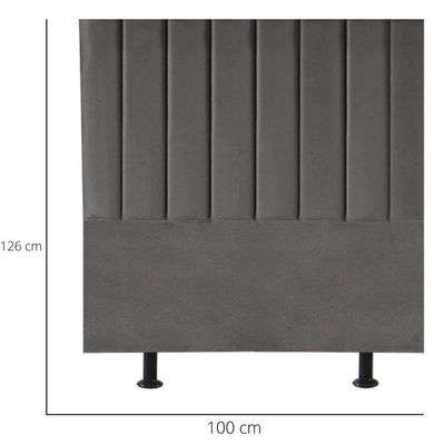 Cabeceira De Cama Solteiro Box 100 Cm Karla Carla Suede Cinza Escuro