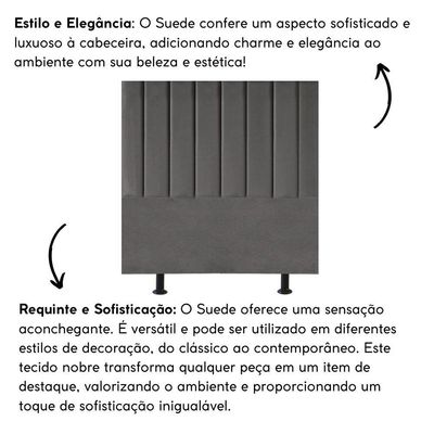 Cabeceira De Cama Solteiro Box 100 Cm Karla Carla Suede Cinza Escuro