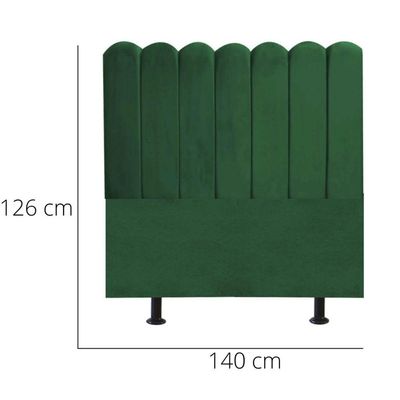 Cabeceira Nuvem Cama Box Casal 140 Cm Alanis Suede Verde