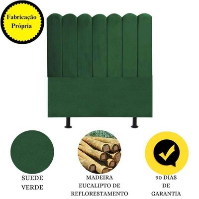 Cabeceira Nuvem Cama Box Casal 140 Cm Alanis Suede Verde