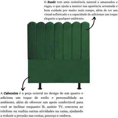Cabeceira Nuvem Cama Box Casal 140 Cm Alanis Suede Verde