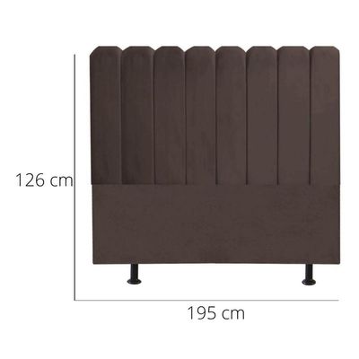 Cabeceira Nuvem Cama Box King 195 Cm Alanis Suede Marrom