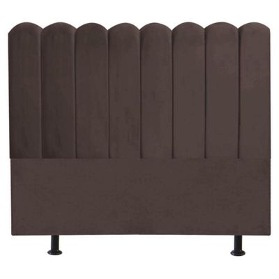 Cabeceira Nuvem Cama Box King 195 Cm Alanis Suede Marrom