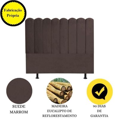 Cabeceira Nuvem Cama Box King 195 Cm Alanis Suede Marrom