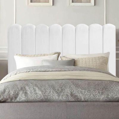 Cabeceira Nuvem Cama Box Casal 140 Cm Alanis Suede Branco