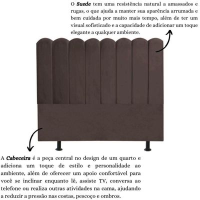 Cabeceira Nuvem Cama Box King 195 Cm Alanis Suede Marrom