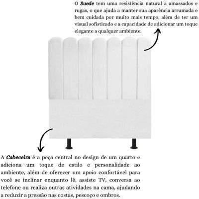 Cabeceira Nuvem Cama Box Casal 140 Cm Alanis Suede Branco