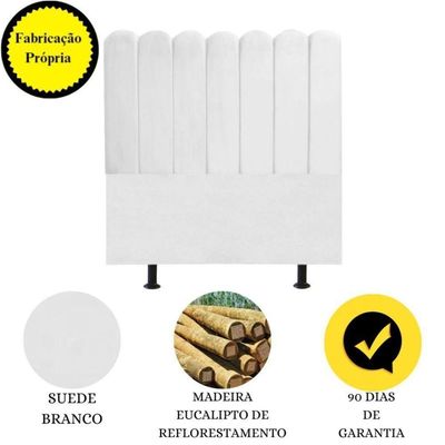 Cabeceira Nuvem Cama Box Casal 140 Cm Alanis Suede Branco