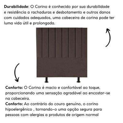 Cabeceira Estofada De Cama Casal King 195 Cm Laura Corino Marrom