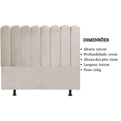 Cabeceira Nuvem Cama Box Queen 160 Cm Alanis Suede Bege