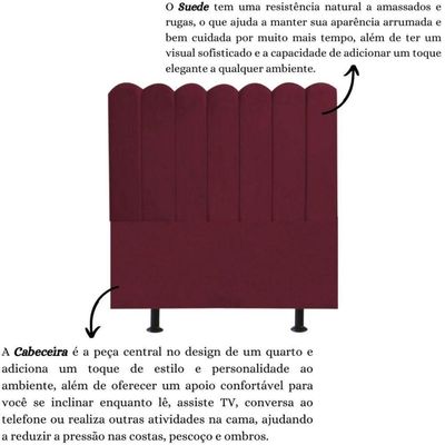 Cabeceira Nuvem Cama Box Queen 160 Cm Alanis Suede Bordô