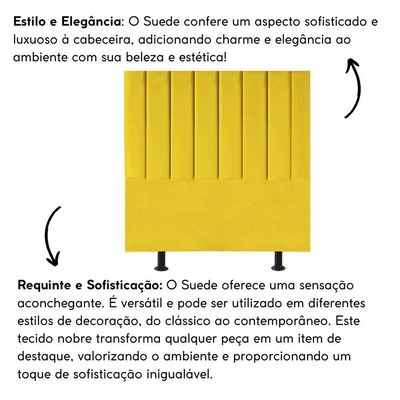 Cabeceira De Cama Solteiro Box 100 Cm Karla Carla Suede Amarelo
