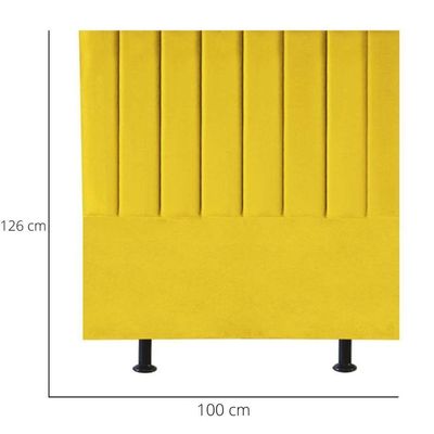 Cabeceira De Cama Solteiro Box 100 Cm Karla Carla Suede Amarelo