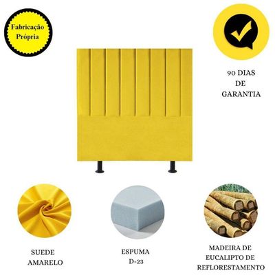 Cabeceira De Cama Solteiro Box 100 Cm Karla Carla Suede Amarelo