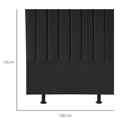Cabeceira De Cama Solteiro Box 100 Cm Karla Carla Suede Preto