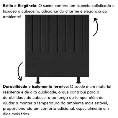 Cabeceira De Cama Solteiro Box 100 Cm Karla Carla Suede Preto