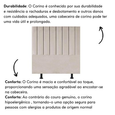 Cabeceira Estofada De Cama Casal Queen 160 Cm Laura Corino Bege