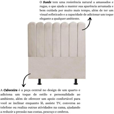 Cabeceira Nuvem Cama Box Casal 140 Cm Alanis Suede Bege