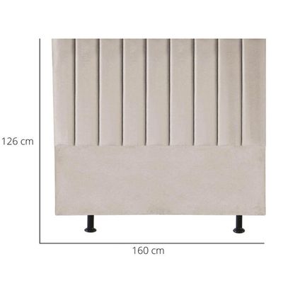Cabeceira Estofada De Cama Casal Queen 160 Cm Laura Corino Bege