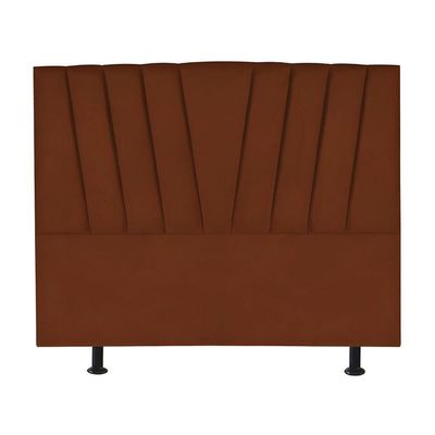 Cabeceira King Cama Box Estofada 195 Cm Antonella Veludo terracota