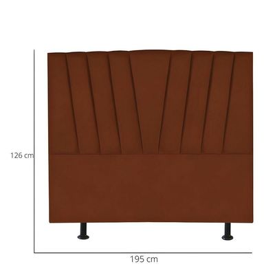 Cabeceira King Cama Box Estofada 195 Cm Antonella Veludo terracota